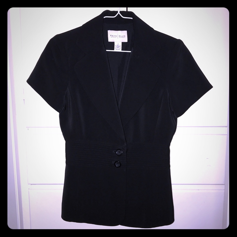 WHBM Black Blazer Short Sleeve